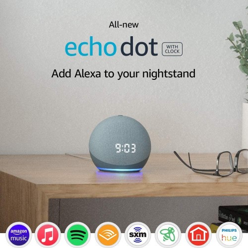 Echo Dot (4th Gen) - Smart Speaker with Clock and Alexa - Twilight  Blue